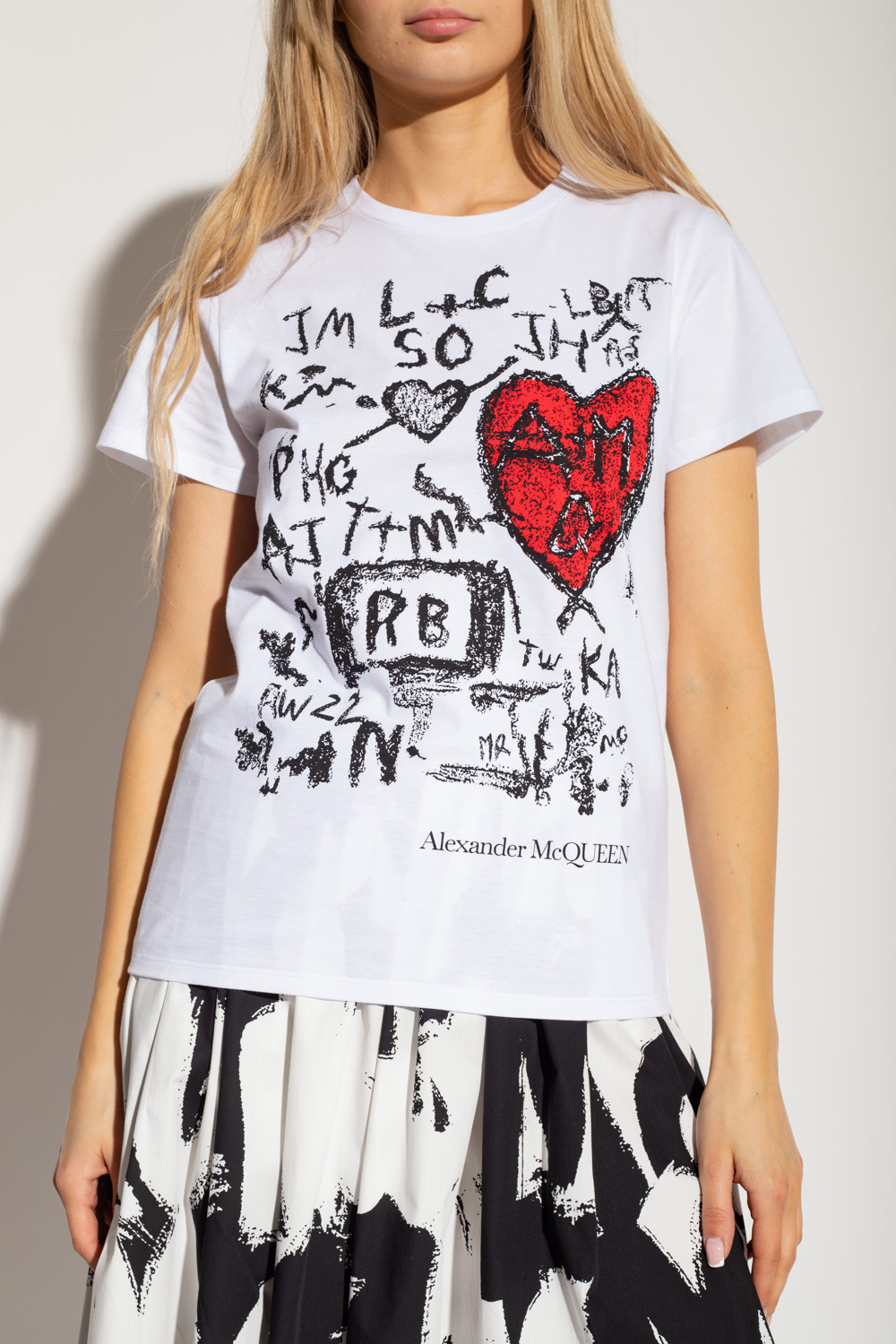 printed t shirt alexander mcqueen t shirt qzaaz - Printed T